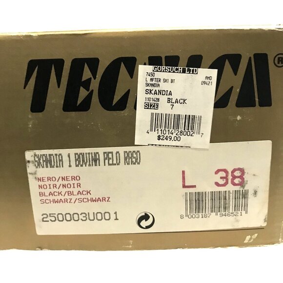 Tecnica Skandia Black Fur Boots Womens Size 7 Italy Apri Ski - Picture 2 of 10